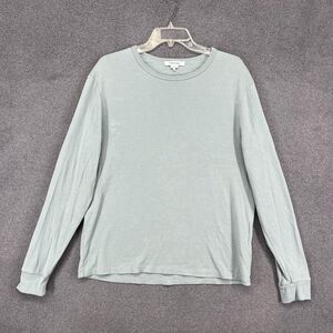 Frame Shirt Mens Medium Ice Blue Long Sleeve Quilted‎ Back Crewneck LMTS0201